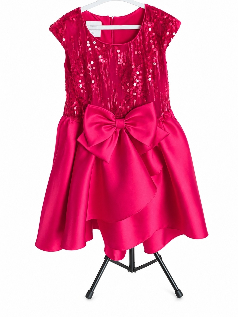 Bonnie Jean Party Bow-Accent Sequin Holiday Dress